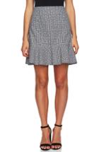 Women's Cece Floral Gingham Ruffle Cotton Mini Skirt - Black