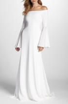 Women's Joanna August Bowie Off The Shoulder Bell Sleeve Gown - White