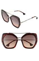 Women's Alice + Olivia Bowery 55mm Geometric Sunglasses - Tortoise