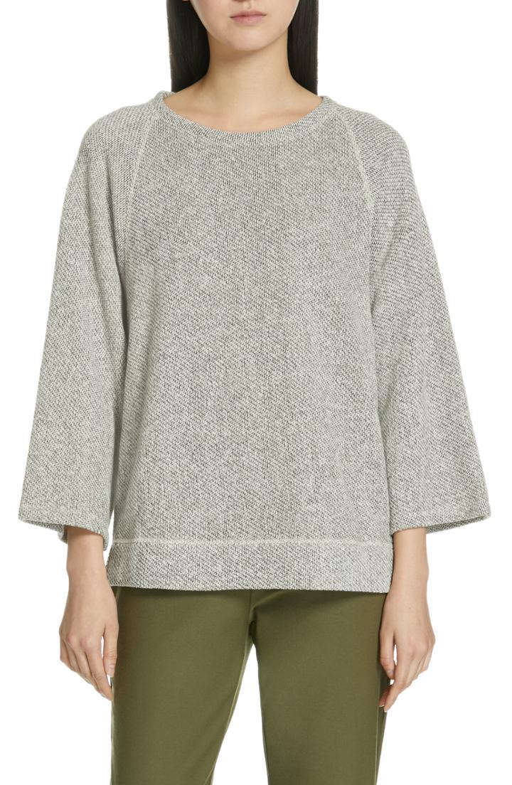 Women's Eileen Fisher Twisted Terry Top, Size - Grey