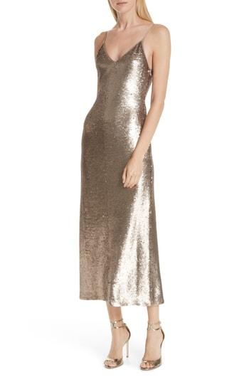 Women's Cinq A Sept Emmalyn Sequin Slipdress - Metallic