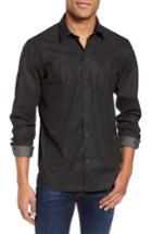 Men's Culturata Trim Fit Resin Wash Denim Shirt - Black