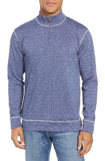 Men's Vintage 1946 French Terry Quarter Zip Shirt - Blue