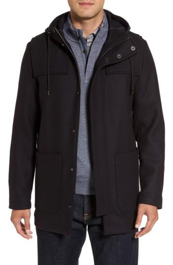 Men's Paul & Shark Wool Blend Duffle Coat, Size - Blue