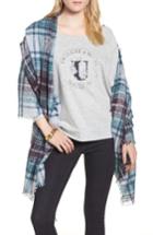 Women's Treasure & Bond Tartan Blanket Wrap, Size - Blue