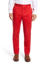 Men's Jb Britches Flat Front Solid Stretch Cotton Trousers R - Red