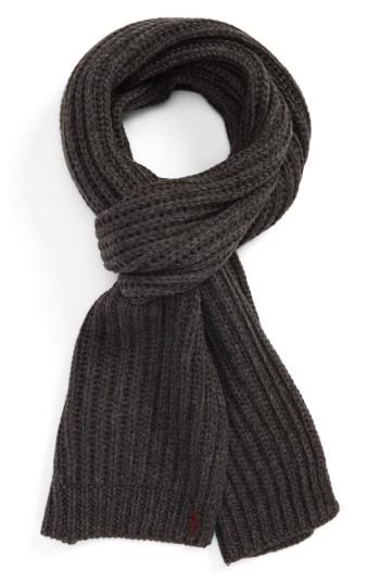 Men's Polo Ralph Lauren Chunky Rib Knit Scarf, Size - Grey