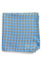 Men's Lazyjack Press Three Sheets To The Wind Silk Pocket Square, Size - Blue