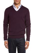 Men's Nordstrom Men's Shop V-neck Merino Wool Sweater - Purple