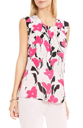 Women's Vince Camuto Flower Wave Pleat Front Blouse