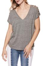 Women's Paige Aislinn Cutout Shoulder Tee - Grey