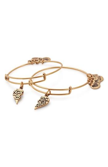 Women's Alex And Ani Charity By Design - Best Friends Set Of 2 Charm Adjustable Bangles