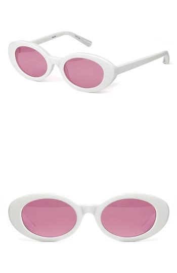 Women's Elizabeth And James Mckinely 51mm Oval Sunglasses - White/ Rose