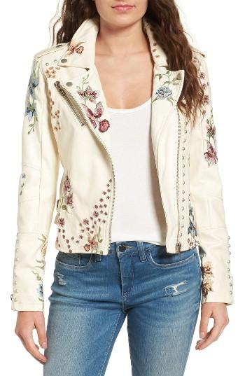 Women's Blanknyc Embroidered Moto Jacket