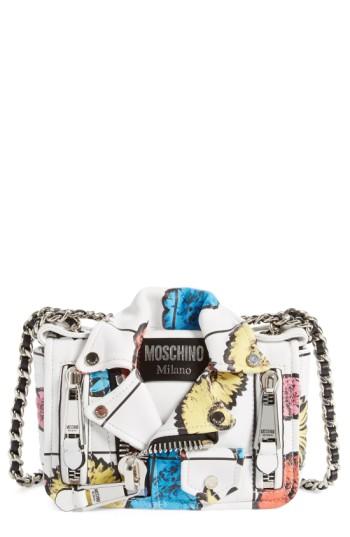 Moschino 'small Biker Jacket - Floral Print' Shoulder/crossbody Bag - White