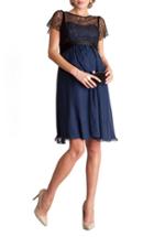 Women's Seraphine 'genevieve Luxe' Sleeveless Lace & Silk Maternity Dress