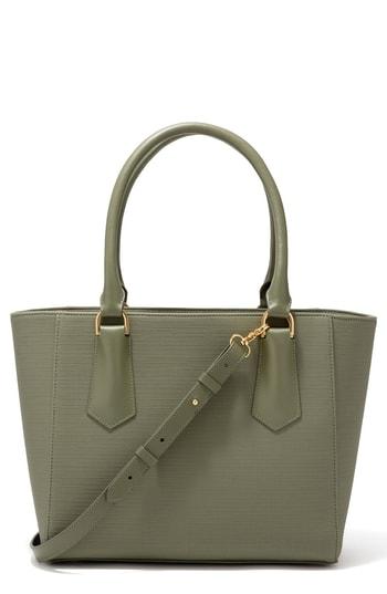 Dagne Dover Signature Midi Coated Canvas Tote - Green