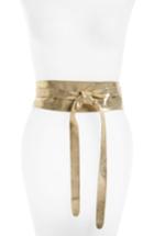 Women's Ada Handmade Leather Wrap Belt, Size - Gold