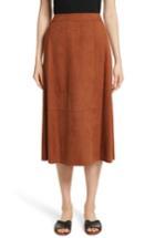 Women's Lafayette 148 New York Rosella Leather Skirt - Brown