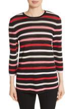 Women's St. John Collection Ombre Stripe Sweater, Size - Black