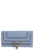 Women's Chloe Marcie - Long Leather Flap Wallet - Blue