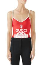 Women's Gucci Logo One-piece Swimsuit - Red