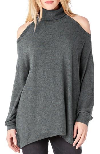 Women's Michael Stars Cold Shoulder Turtleneck Tunic - Grey