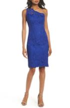 Women's Eliza J One-shoulder Lace Sheath Dress - Blue