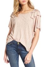 Women's Current/elliott The Roadie Ruffle Tee - Pink