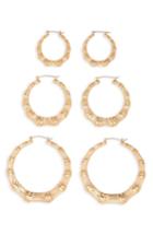 Women's Bp. 3-pack Bamboo Hoop Earrings