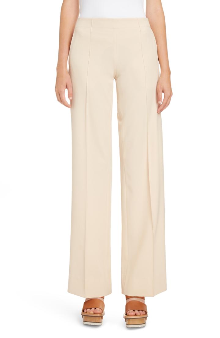 Women's Chloe Wide Leg Stretch Wool Trousers Us / 34 Fr - Beige