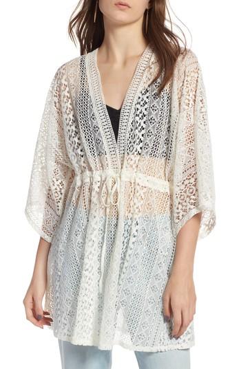 Women's Treasure & Bond Lace Kimono Pullover, Size - White