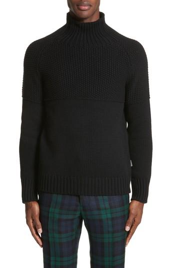 Men's Burberry Dawson Cashmere Turtleneck Sweater - Black