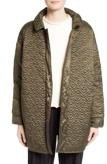 Women's See By Chloe Quilted Coat Us / 34 Fr - Green
