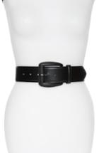 Women's Halogen Faux Leather Stretch Belt - Black