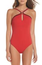 Women's Vilebrequin Tuxedo One-piece Swimsuit, Size - Red