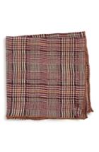 Men's Armstrong & Wilson Plaid Wool Pocket Square, Size - Burgundy