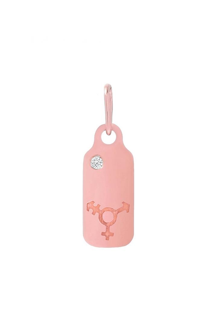 Women's Mini Mini Jewels Icons - Transgender Diamond Dog Tag Pendant
