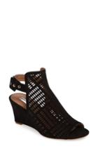 Women's Halogen Rosina Laser Cut Wedge Sandal M - Black