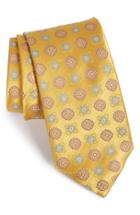 Men's Canali Medallion Silk Tie, Size - Yellow