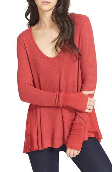 Women's Free People 'malibu' Thermal Top - Red