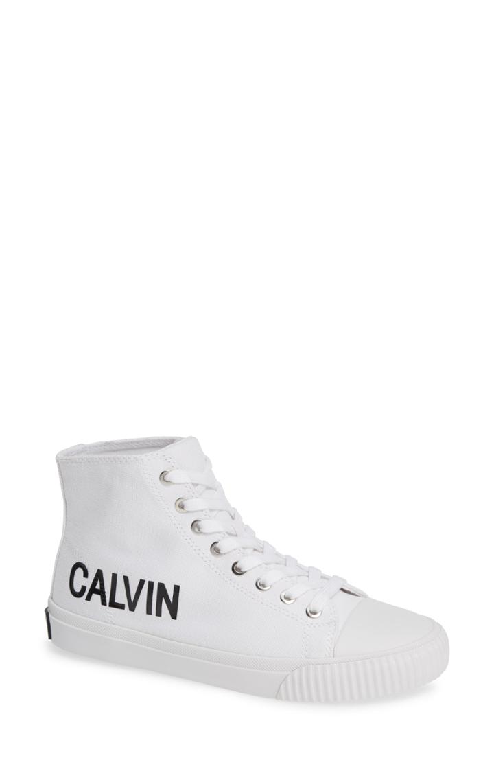 Women's Calvin Klein Jeans Iole High Top Sneaker M - White