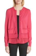 Women's Moncler Maglia Ruffle Hem Tricot Cardigan - Pink