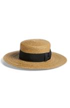Women's Eric Javits 'gondolier' Boater Hat - Beige
