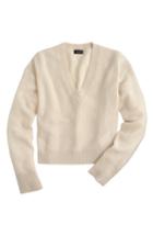 Women's J.crew V-neck Crop Thermal Cashmere Sweater - Beige
