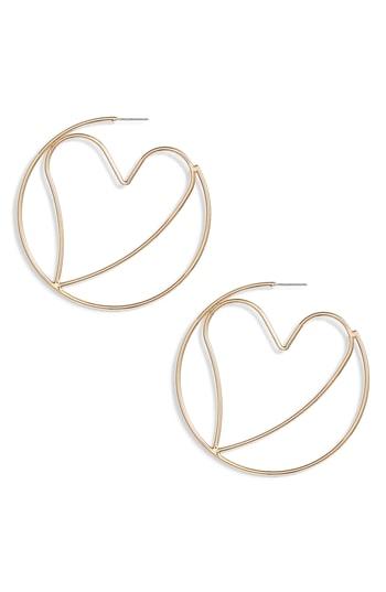 Women's Rebecca Minkoff Large Heart Hoop Earrings