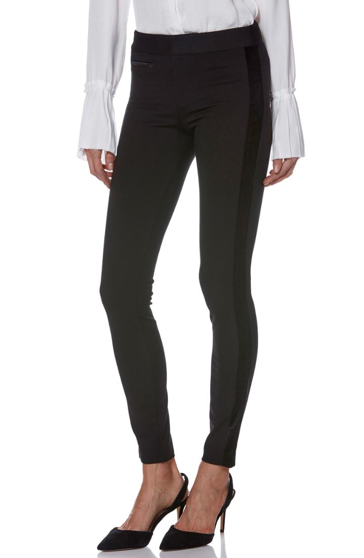Women's Paige Tereza Velvet Side Stripe Slim Pants