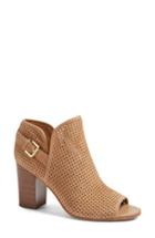 Women's Sam Edelman Easton Perforated Open Toe Bootie M - Beige