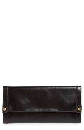 Women's Hobo Fable Leather Continental Wallet - Black