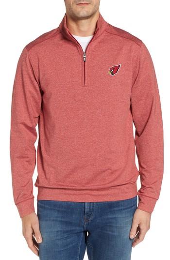 Men's Cutter & Buck Shoreline - Arizona Cardinals Half Zip Pullover - Red